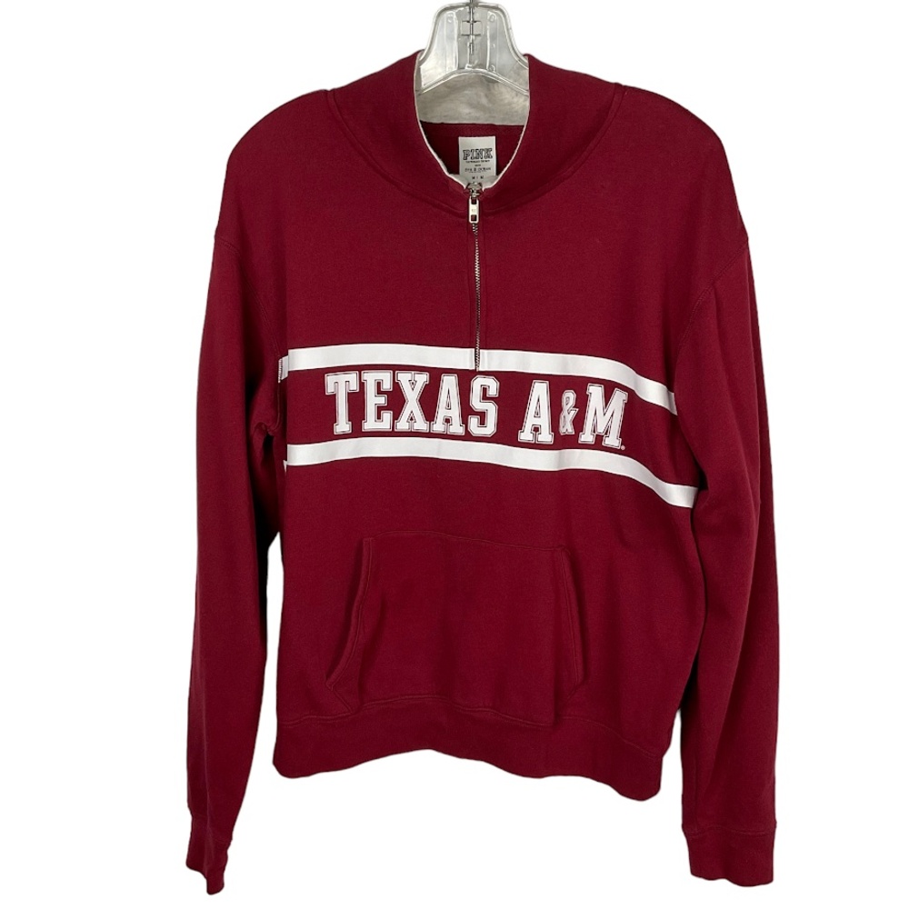 PINK Victoria Secret Sweatshirt Womens Maroon Cotton M Gameday Texas A&M Sports